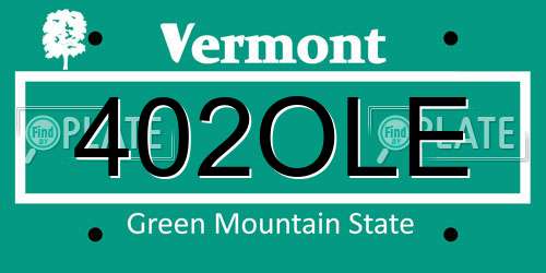 402OLE Vermont License Plate