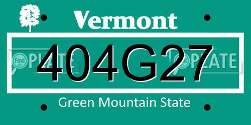404G27 Vermont License Plate