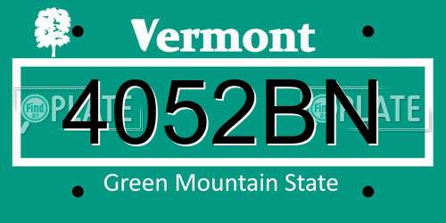 4052BN Vermont License Plate