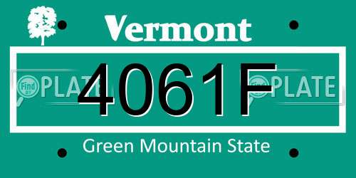 4061F Vermont License Plate