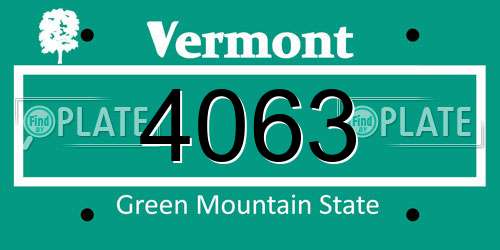 4063 Vermont License Plate