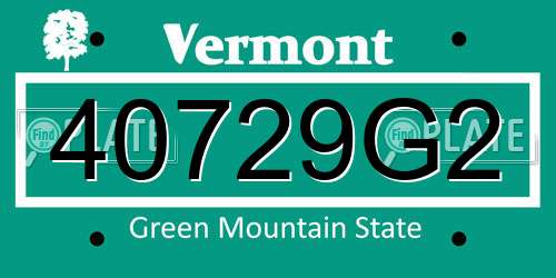 40729G2 Vermont License Plate