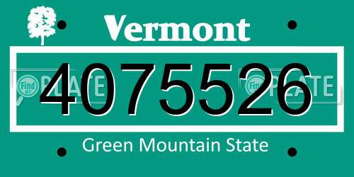 4075526 Vermont License Plate