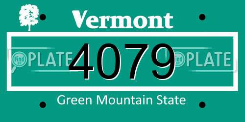 4079 Vermont License Plate