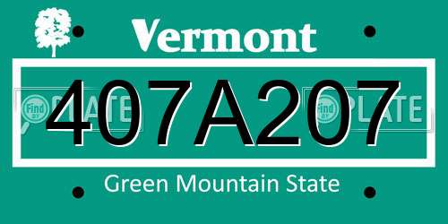 407A207 Vermont License Plate