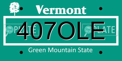 407OLE Vermont License Plate