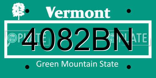 4082BN Vermont License Plate