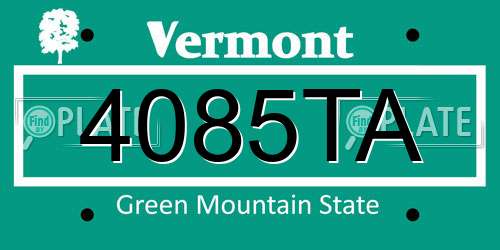 4085TA Vermont License Plate