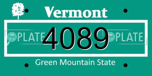 4089 Vermont License Plate