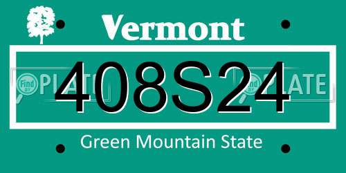 408S24 Vermont License Plate