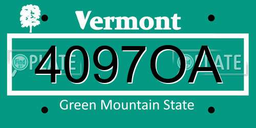 4097OA Vermont License Plate