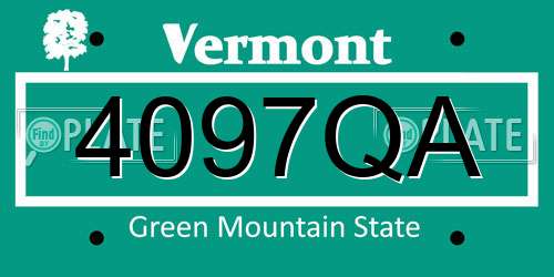 4097QA Vermont License Plate