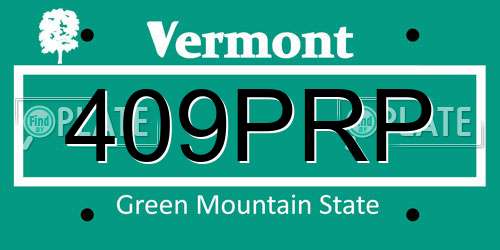 409PRP Vermont License Plate