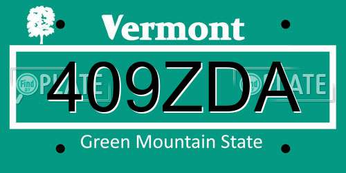 409ZDA Vermont License Plate