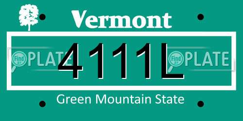 4111L Vermont License Plate