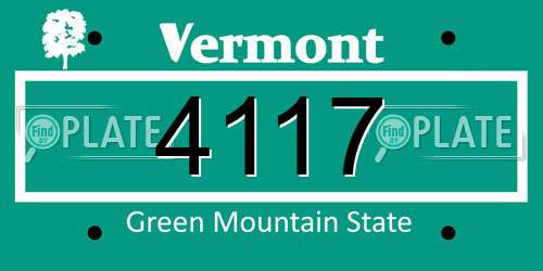 4117 Vermont License Plate