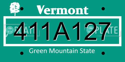 411A127 Vermont License Plate
