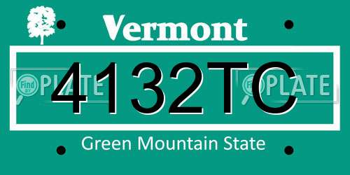 4132TC Vermont License Plate