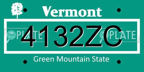 4132ZC Vermont License Plate