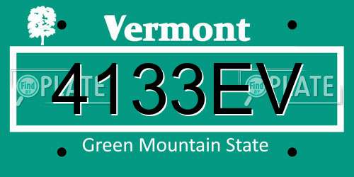4133EV Vermont License Plate