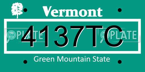 4137TC Vermont License Plate