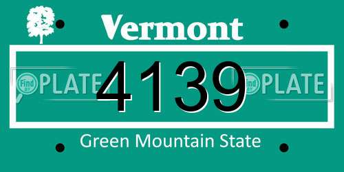 4139 Vermont License Plate