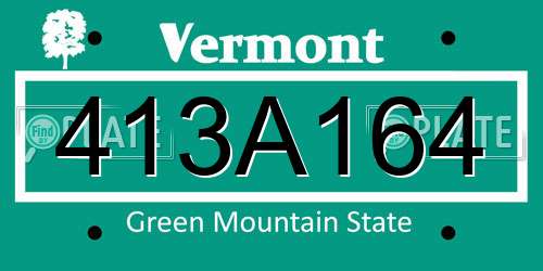 413A164 Vermont License Plate