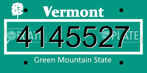 4145527 Vermont License Plate
