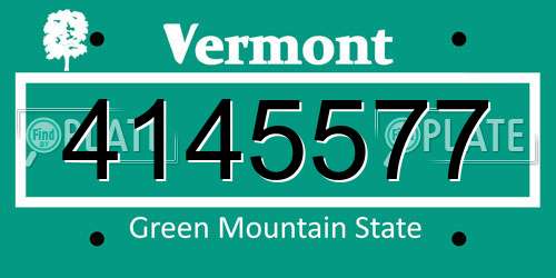 4145577 Vermont License Plate