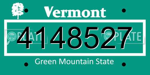 4148527 Vermont License Plate