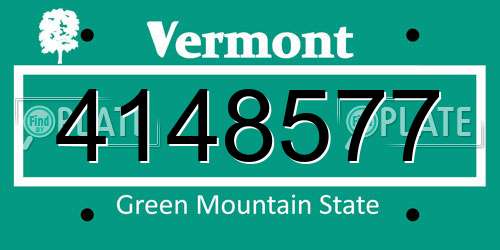 4148577 Vermont License Plate