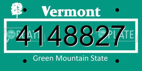 4148827 Vermont License Plate
