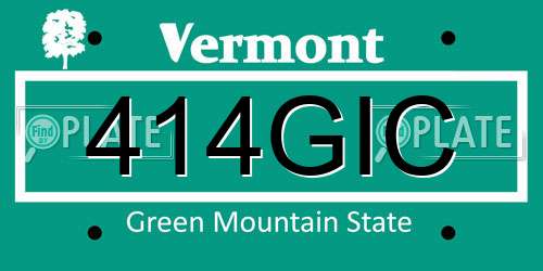 414GIC Vermont License Plate