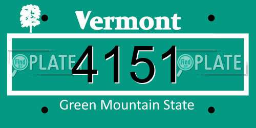 4151 Vermont License Plate