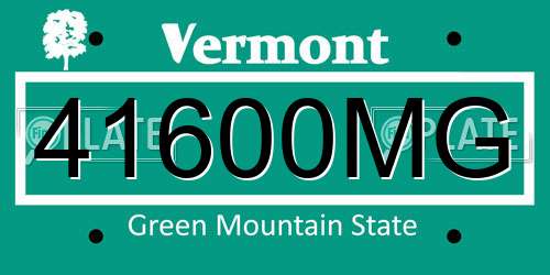 41600MG Vermont License Plate