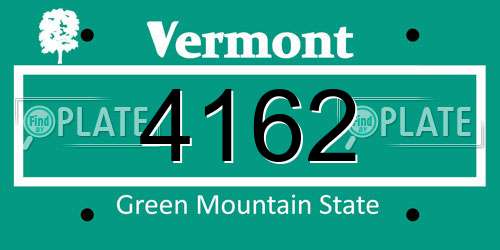 4162 Vermont License Plate
