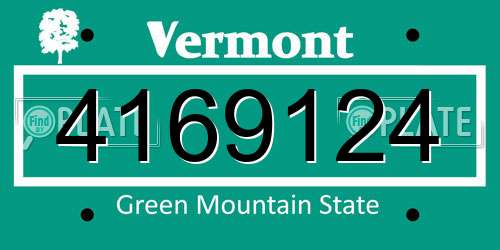 4169124 Vermont License Plate