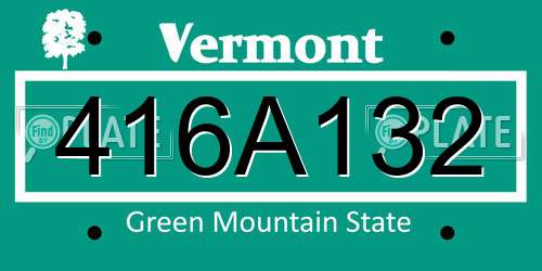 416A132 Vermont License Plate