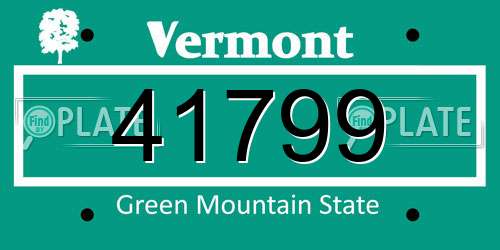 41799 Vermont License Plate