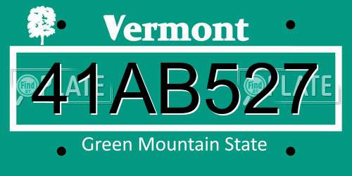 41AB527 Vermont License Plate