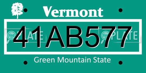 41AB577 Vermont License Plate