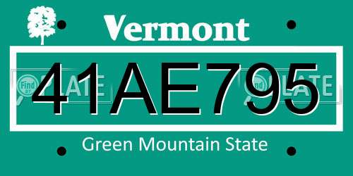 41AE795 Vermont License Plate