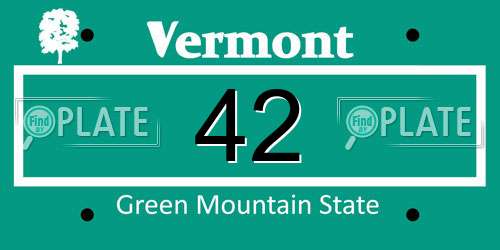 42 Vermont License Plate