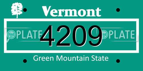4209 Vermont License Plate