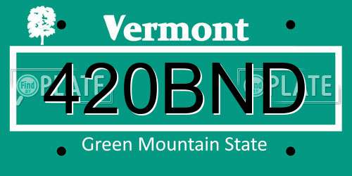 420BND Vermont License Plate