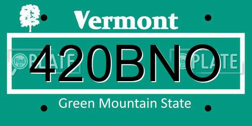 420BNO Vermont License Plate