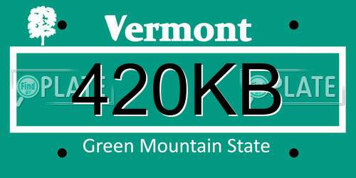 420KB Vermont License Plate