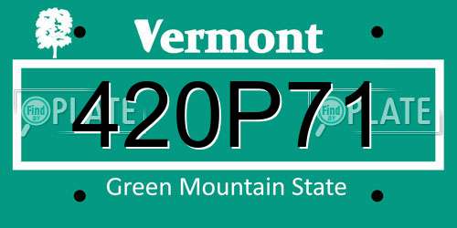 420P71 Vermont License Plate