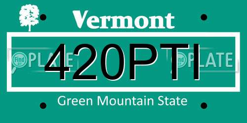 420PTI Vermont License Plate