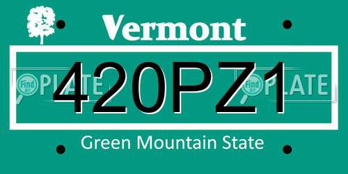 420PZ1 Vermont License Plate